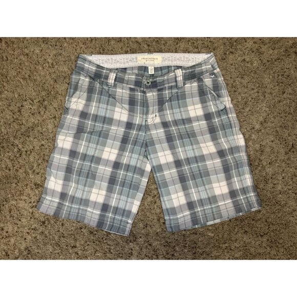 ABERCROMBIE FITCH Bermuda Shorts Plaid Low Mid Rise Y2k 90s Street Beach Sz 6 - Picture 1 of 8